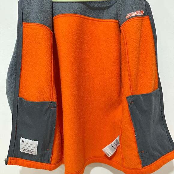 Columbia Boys Steens Mt II Fleece Jacket Gray & Orange Size 10-12 - Picture 5 of 8